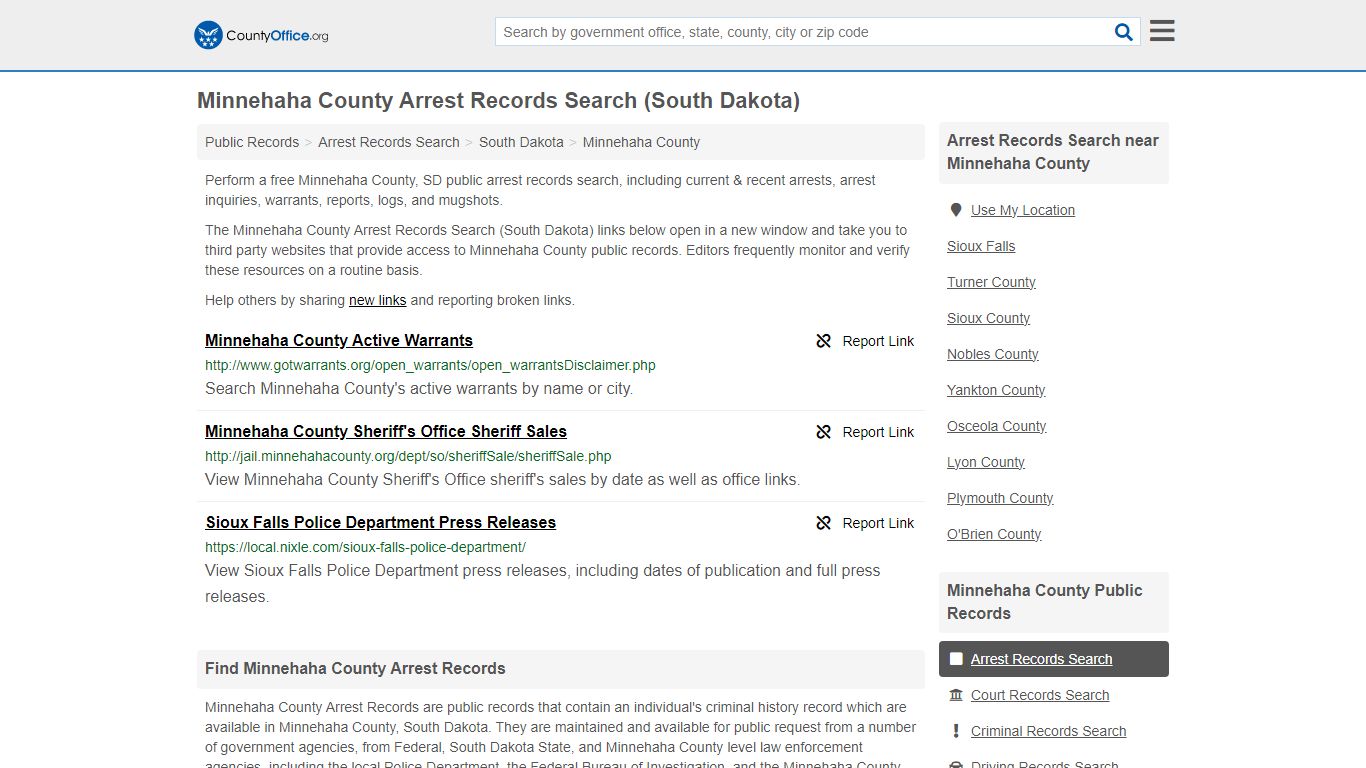 Arrest Records Search - Minnehaha County, SD (Arrests & Mugshots)