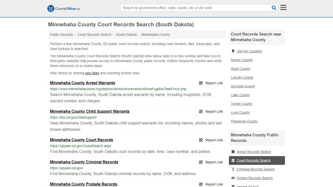 Minnehaha County Court Records Search (South Dakota) - County Office