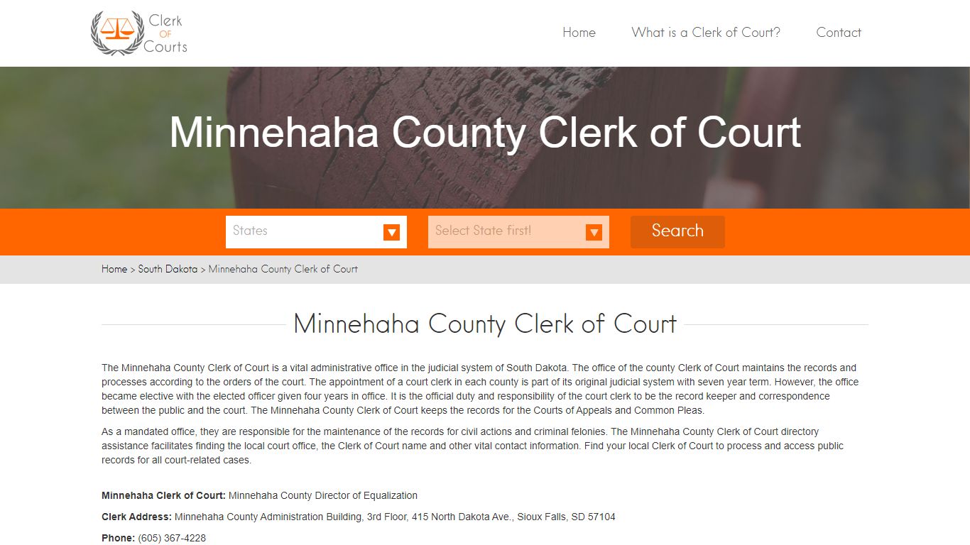 Minnehaha County Clerk of Court